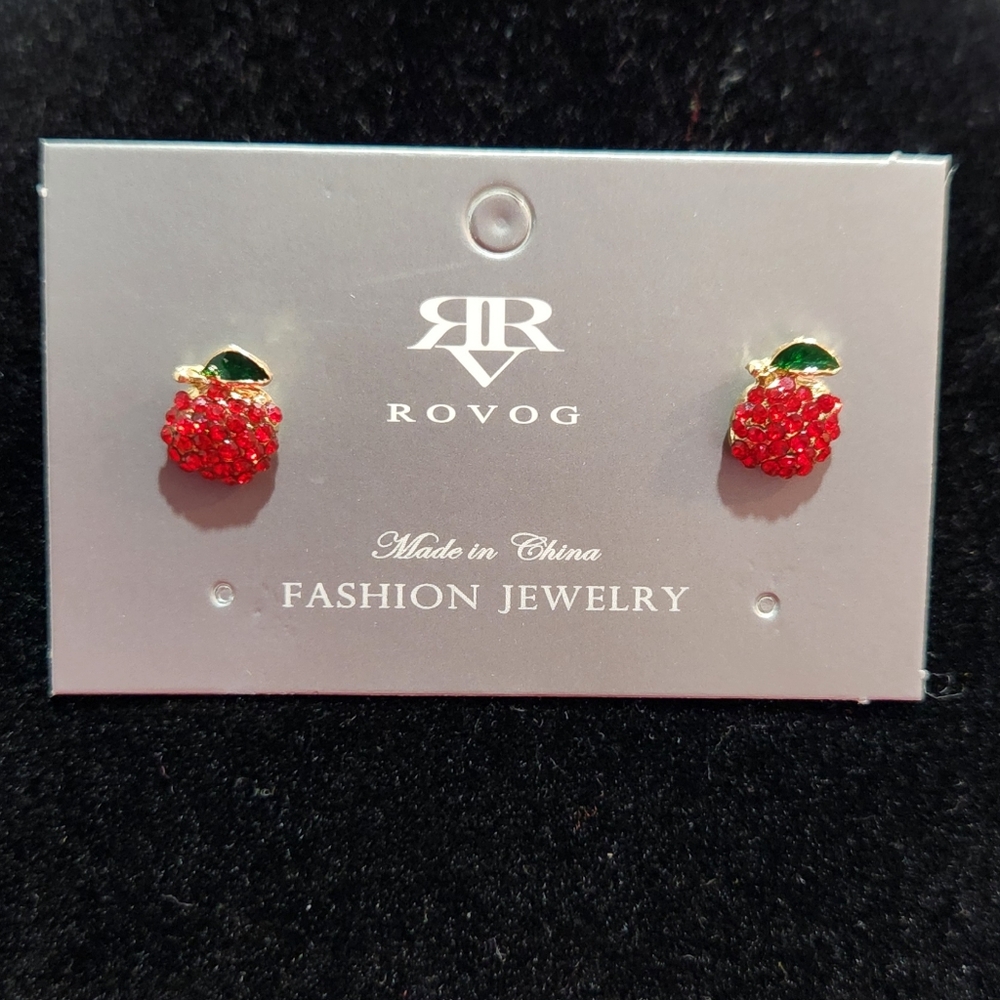 Sparkling Apple Stud Earrings